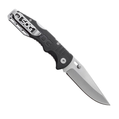 SOG Specialty Knives™ Salute Mini Lockback FF1001-CP Black G-10 8Cr13MoV Stainless Steel Pocket Knife