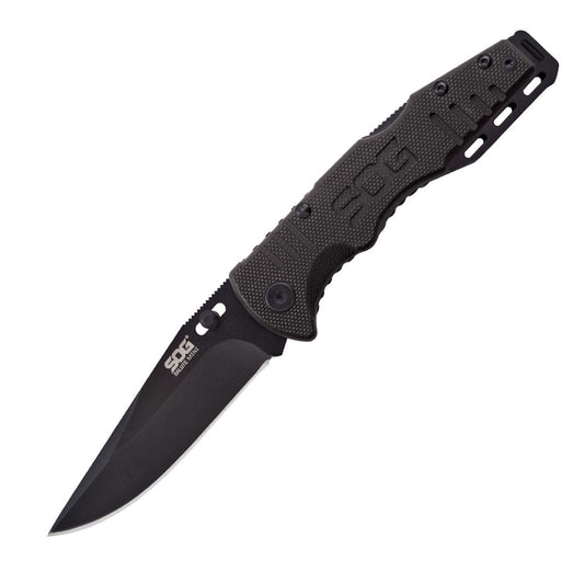 SOG Specialty Knives™ Salute Mini Lockback FF1101-CP Black G-10 8Cr13MoV Stainless Steel Pocket Knife