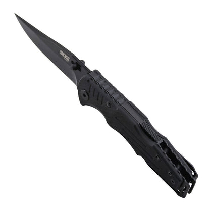 SOG Specialty Knives™ Salute Mini Lockback FF1101-CP Black G-10 8Cr13MoV Stainless Steel Pocket Knife