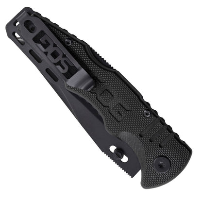 SOG Specialty Knives™ Salute Mini Lockback FF1101-CP Black G-10 8Cr13MoV Stainless Steel Pocket Knife