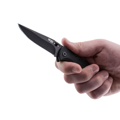 SOG Specialty Knives™ Salute Mini Lockback FF1101-CP Black G-10 8Cr13MoV Stainless Steel Pocket Knife