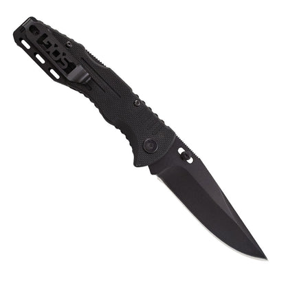 SOG Specialty Knives™ Salute Mini Lockback FF1101-CP Black G-10 8Cr13MoV Stainless Steel Pocket Knife