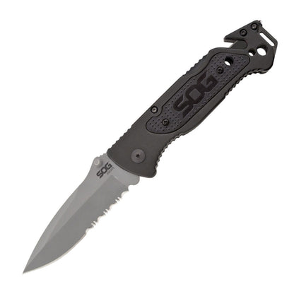 SOG Specialty Knives™ Escape Lockback FF24-CP Black Anodized Aluminum 9Cr18MoV Stainless Steel Pocket Knife