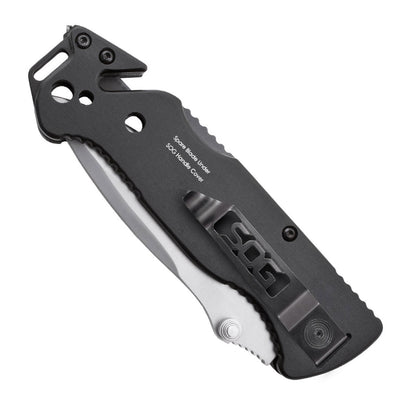 SOG Specialty Knives™ Escape Lockback FF24-CP Black Anodized Aluminum 9Cr18MoV Stainless Steel Pocket Knife