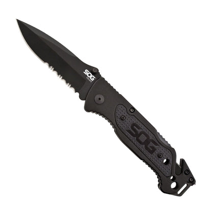 SOG Specialty Knives™ Escape Lockback FF25-CP Black Anodized Aluminum 9Cr18MoV Stainless Steel Pocket Knife