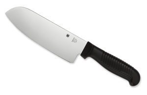 Spyderco Knives™ Santoku Kitchen K08PBK Black Polypropylene MBS-26 Stainless Steel Knife