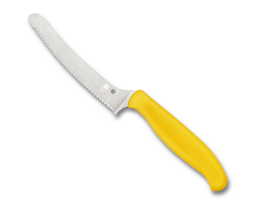 Spyderco Knives™ Z-Cut Kitchen Knife K13SYL Yellow Polypropylene CTS BD1N Stainless Steel Knife