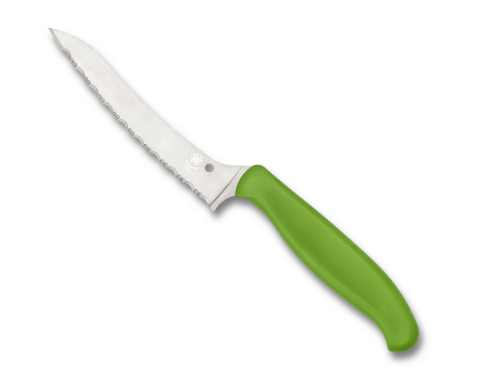 Spyderco Knives™ Z-cut Kitchen K14SGN Green Polypropylene CTS BD1N Stainless Steel Knife