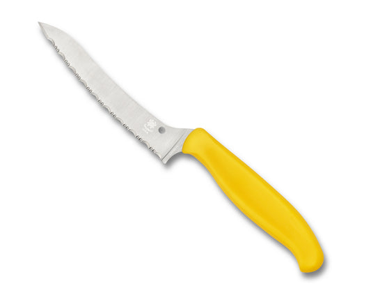 Spyderco Knives™ Z-Cut Kitchen K14SYL Yellow Polypropylene CTS BD1N Stainless Steel Knife