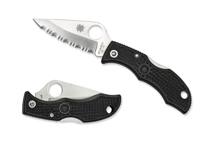 Spyderco Knives™ Ladybug 3 Lockback LBKS3 Black Fiberglass Reinforced Nylon VG-10 Stainless Steel Pocket Knife