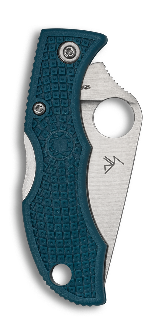 Spyderco Knives™ Ladybug 3 Lockback LFP3K390 Blue Fiberglass Reinforced Nylon K390 Microclean Carbon Steel Pocket Knife