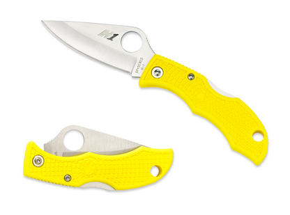 Spyderco Knives™ Ladybug 3 Lockback LYLP3 Marine Yellow Fiberglass Reinforced Nylon H2 Stainless Steel Pocket Knife