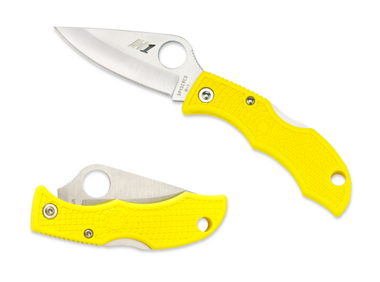 Spyderco Knives™ Ladybug 3 Lockback LYLP3 Marine Yellow Fiberglass Reinforced Nylon H2 Stainless Steel Pocket Knife