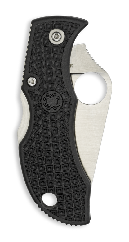 Spyderco Knives™ Manbug Lockback MBKP Black Fiberglass Reinforced Nylon VG-10 Stainless Steel Pocket Knife