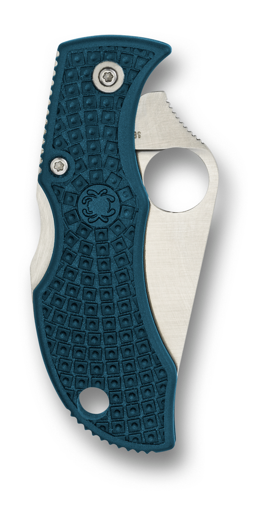 Spyderco Knives™ Manbug Lockback MFPK390 Blue Fiberglass Reinforced Nylon K390 Microclean Carbon Steel Pocket Knife