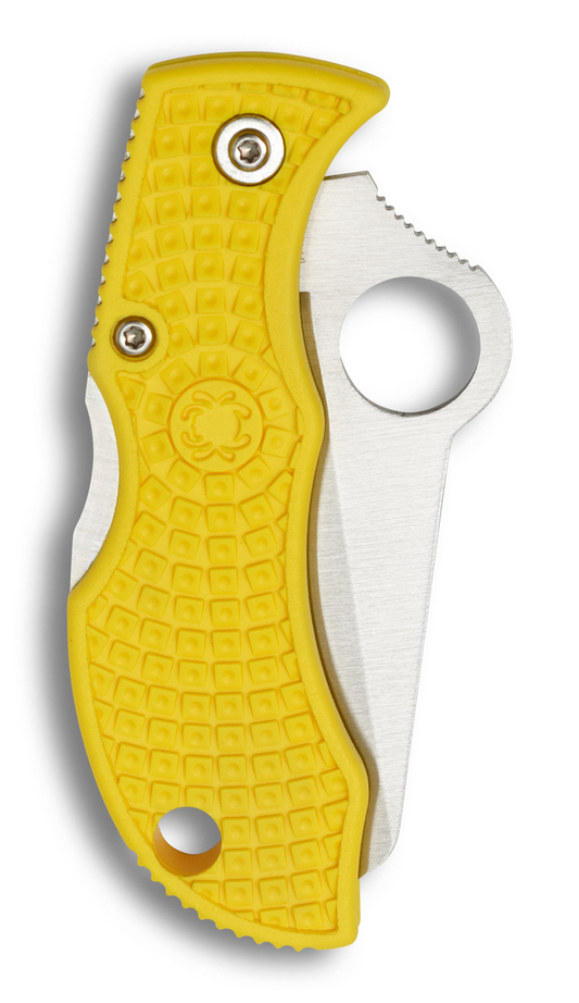 Spyderco Knives™ Manbug Lockback MYLS Marine Yellow Fiberglass Reinforced Nylon H2 Stainless Steel Pocket Knife