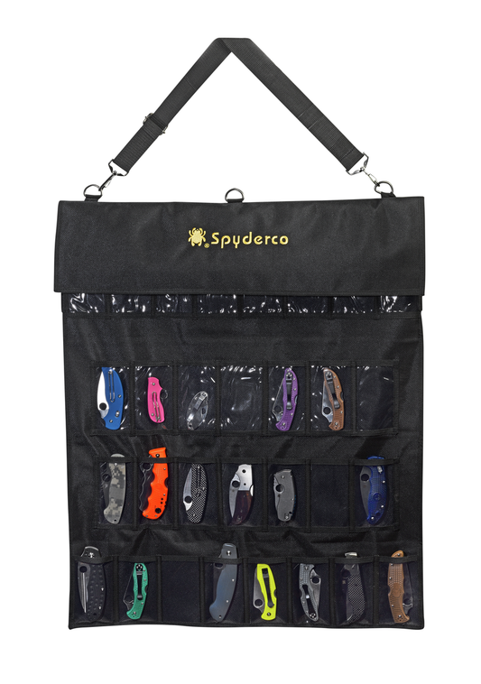 Spyderco Knives™ SP1 Knife Black Polyester Cordura Large Spyderpac Knife Carrying Case