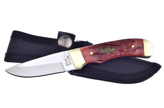Steel Warrior™ Fixed Blade SW-101CJB Chestnut Bone 440 Stainless Steel Knife
