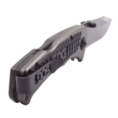 SOG Specialty Knives™ Sideswipe Lockback SW1011-CP Grey Anodized Aluminum 7Cr15 Stainless Steel Pocket Knife