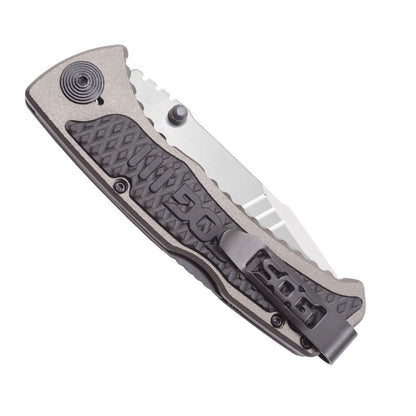 SOG Specialty Knives™ Sideswipe Lockback SW1011-CP Grey Anodized Aluminum 7Cr15 Stainless Steel Pocket Knife