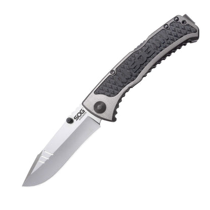SOG Specialty Knives™ Sideswipe Lockback SW1011-CP Grey Anodized Aluminum 7Cr15 Stainless Steel Pocket Knife