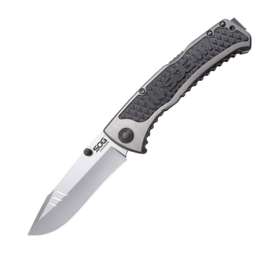 SOG Specialty Knives™ Sideswipe Lockback SW1011-CP Grey Anodized Aluminum 7Cr15 Stainless Steel Pocket Knife