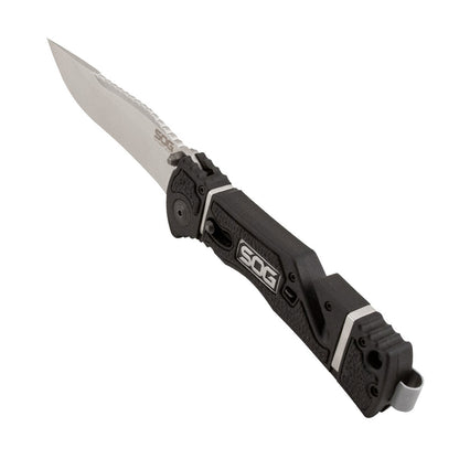 SOG Specialty Knives™ Trident Elite Lever Lock TF101-BX Black Glass-Reinforced Nylon AUS-8 Stainless Steel Pocket Knife
