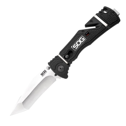 SOG Specialty Knives™ Trident Elite Lever Lock TF103-BX Black Glass-Reinforced Nylon AUS-8 Stainless Steel Pocket Knife