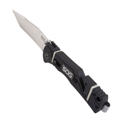 SOG Specialty Knives™ Trident Elite Lever Lock TF103-BX Black Glass-Reinforced Nylon AUS-8 Stainless Steel Pocket Knife