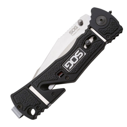 SOG Specialty Knives™ Trident Elite Lever Lock TF103-BX Black Glass-Reinforced Nylon AUS-8 Stainless Steel Pocket Knife