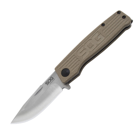 SOG Specialty Knives™ Terminus Slipjoint TM1001-BX Tan G-10 CTS BD1 Stainless Steel Pocket Knife