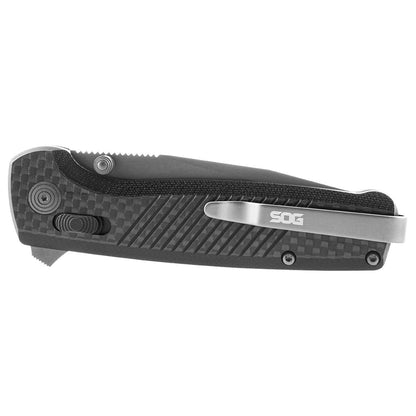 SOG Specialty Knives™ Terminus XR LTE Lever Lock TM1032-BX Black Carbon Fiber Cryo CPM S35VN Stainless Steel Pocket Knife