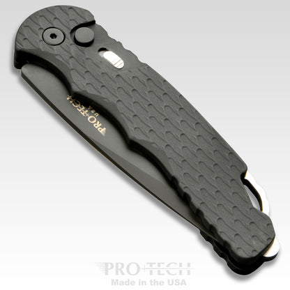 Pro-Tech Knives, LLC™ Tactical Response 4 Auto TR-4 F3 Black 6061-T6 Aluminum CPM-D2 Semi-Stainless Steel Pocket Knife