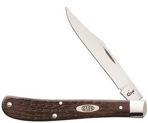 W.R. Case XX Knives Jigged Brown Synthetic Slimline Trapper Stainless Pocket Knife 00135