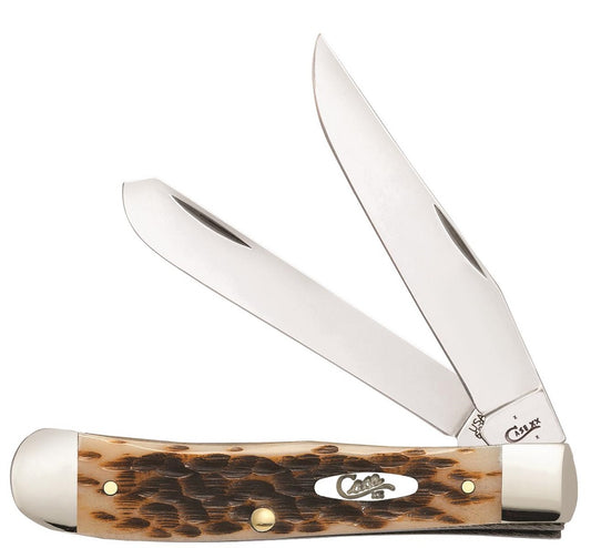 Case XX™ Knives Trapper Peach Seed Jigged Amber Bone Stainless Pocket Knife 06540