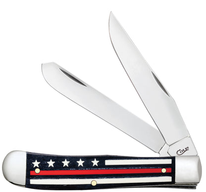 W.R. Case XX Knives Red Stripes of Service Flag Trapper Stainless Pocket Knife 07310