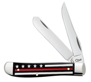 W.R. Case XX Knives Red Stripes of Service Flag Mini Trapper Stainless Pocket Knife 07311