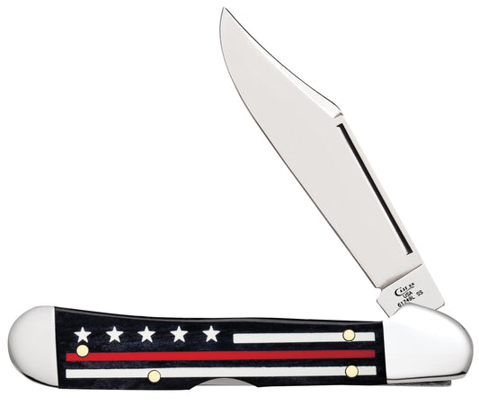 Case XX™ Knives Mini Copperlock Red Stripes of Service Flag Stainless Pocket Knife 07312