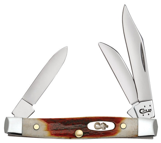 W.R. Case XX Knives Genuine Red Deer Stag Small Stockman Stainless Pocket Knife 09449