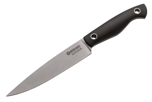 Böker Saga Knives™ Utility Knife 130265 Black G10 Synthetic 440C Stainless Steel Knife
