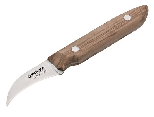 Böker Saga Knives™ Peeling Knife 130488 Olive Wood X50CrMoV15 Chrome-Vanadium-Molybdenum Stainless Steel Knife