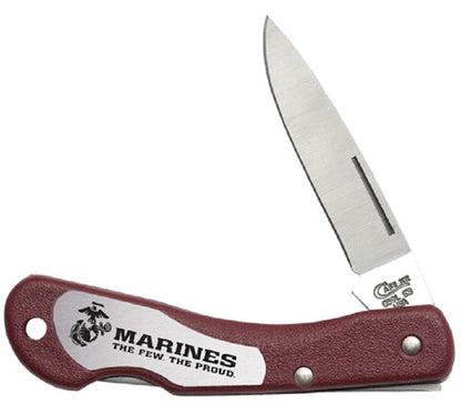 W.R. Case XX Knives Marines Red Zytel Mini Blackhorn Lockback Stainless Pocket Knife 13184