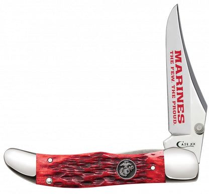 Case XX™ Knives Kickstart U.S. Marines Mid Folding Hunter Dark Red Bone 13187