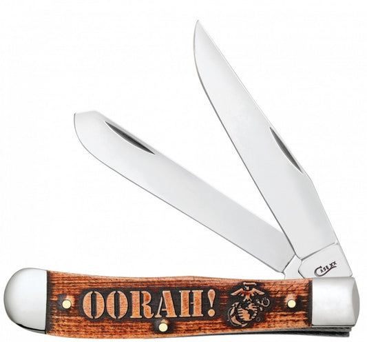 Case XX™ Knives U.S. Marines Trapper OORAH Cinnamon Wash Natural Bone USMC 13189