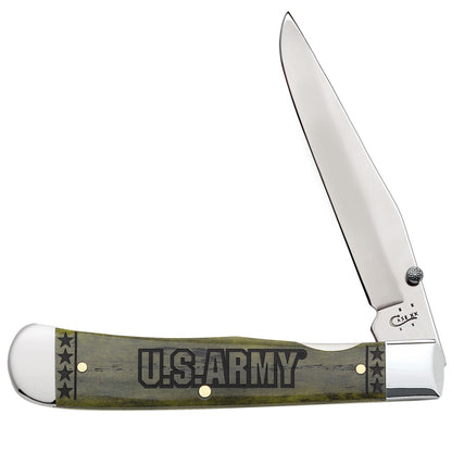 Case XX™ Knives U.S. Army Trapperlock Olive Green Bone Stainless Pocket Knife 15006