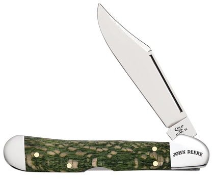 Case XX™ Knives John Deere Mini Copperlock Smooth Green Sycamore Wood 15765