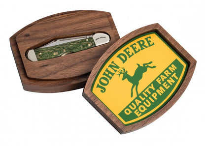 Case XX™ Knives John Deere Mini Copperlock Smooth Green Sycamore Wood 15765