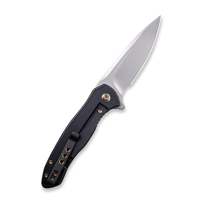 WE Knife Co., Ltd™ Kitefin Frame Lock WE2001A Black Marble Carbon Fiber and Titanium CPM S35VN Stainless Steel Pocket Knife
