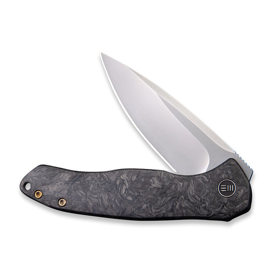 WE Knife Co., Ltd™ Kitefin Frame Lock WE2001A Black Marble Carbon Fiber and Titanium CPM S35VN Stainless Steel Pocket Knife