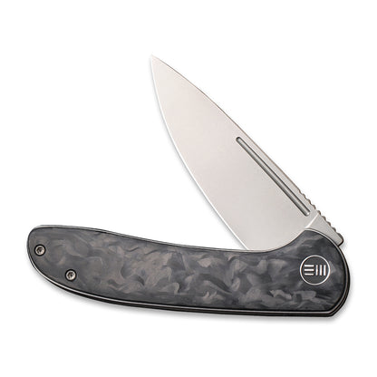 WE Knife Co., Ltd™ Saakshi Liner Lock WE20020C-1 Black Marble Carbon Fiber CPM 20CV Stainless Steel Pocket Knife